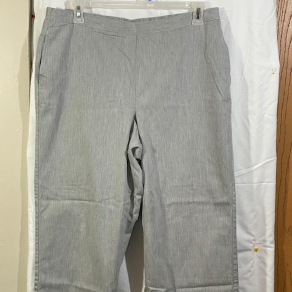 Pale grey dress pants.